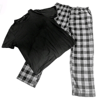 New Size XXL Men's MANFINITY T-Shirt & Elastic Waist Grey Flannel Pajama Pants Set