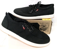 New Size 45 Men's Classic Black Canvas Sneakers