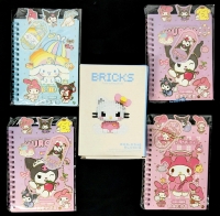 4 New Kuromi, Melody, Cinnamoroll Notebooks & New Hello Kitty Puzzle Building Block Kit | Notebooks 4.4" x 6" ea