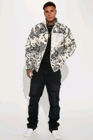 New sz XXL Men's NovaMen Going Up Paisley Printed Fleece Jacket