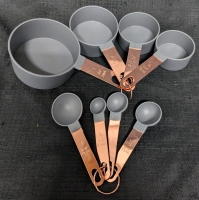 New: Plastic Measuring Cups and Measuring Spoons - See Description for Amounts