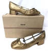 New Size 38 Womens ANTHROPOLOGIE HL Maeve Crystal Bow Ballet Heels (Bronze) | Retails Over $100 - 2