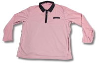 New XXL Women's Retro Pink & Black Quarter-Button Long-Sleeve Top