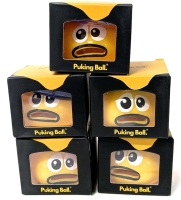 5 New PUKING BALL Toys with Packet of Slime and Slime Storage Bag Each! | Balls Approx 1.5" Tall ea