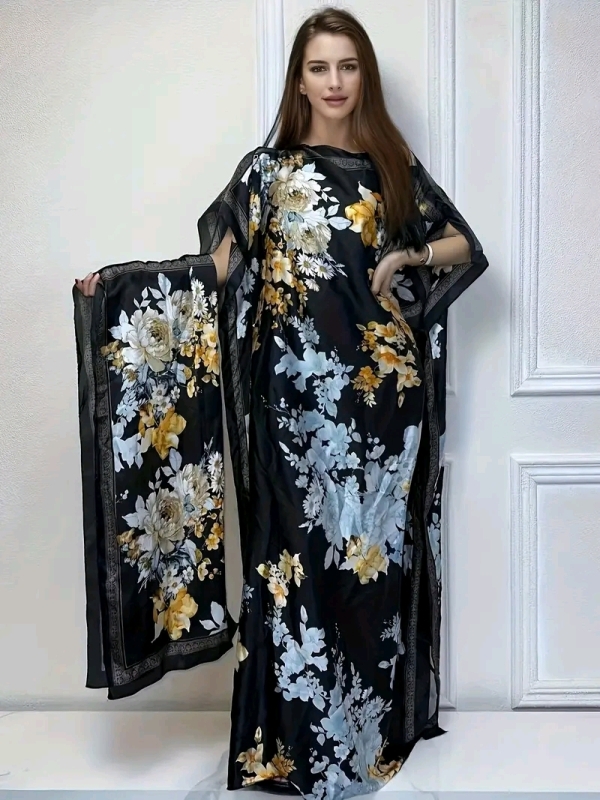 New One Size Fits Most Women's WINYI Long Kaftan Dress.