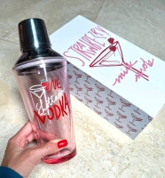 New Strawberry Milk Mob Limited Edition Glass & Metal Martini Shaker : 9.5" Tall | Retails $37