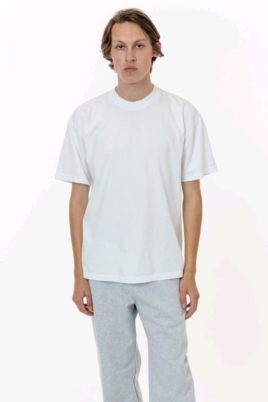 New Size Large Unisex LOS ANGELES APPAREL 6.5oz 100% Shrink-Free Cotton Garment Dye Crew Neck T-Shirt | Retails $35