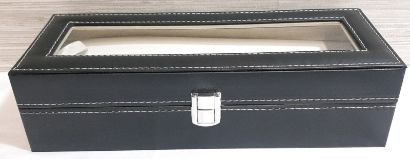New Leather Watch Box, Can House Up to Six Watches - 12"x4&frac12;"
