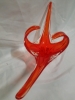 Large orange Chalet style art glass