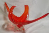 Large orange Chalet style art glass - 3