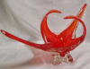 Large orange Chalet style art glass - 4