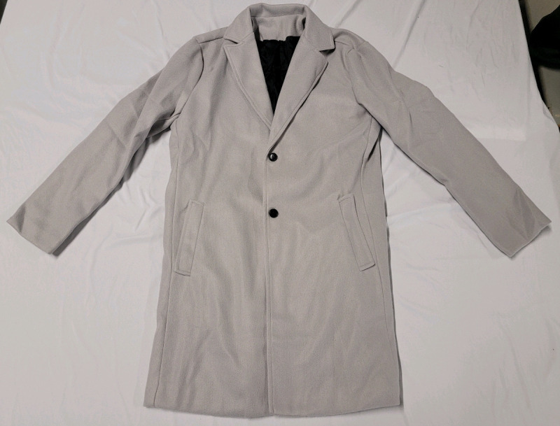 New - Sz. XL Men's Manfinity Spring / Fall Grey Long Sleeve Long Casual Coat