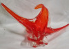 Large orange Chalet style art glass - 5