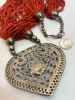 Exquisite Vintage Multi-strand Tibetan Red Coral Necklace w / Pendant Statement Necklace - 2