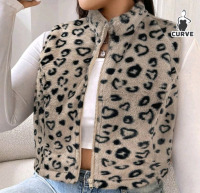 New sz XL Women's Leopard Print Vest