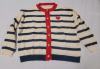 New - Sz. XL Women's French Striped Sweater w/Contrasting Round Neck