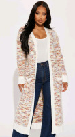 New - Sz. XL Women's FashionNova Multi-Color Cardigan Sweater .