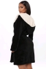 New - Sz. L/XL Women's FashionNova Breakfast In Bed Hoodie Plush Robe - Black - 2