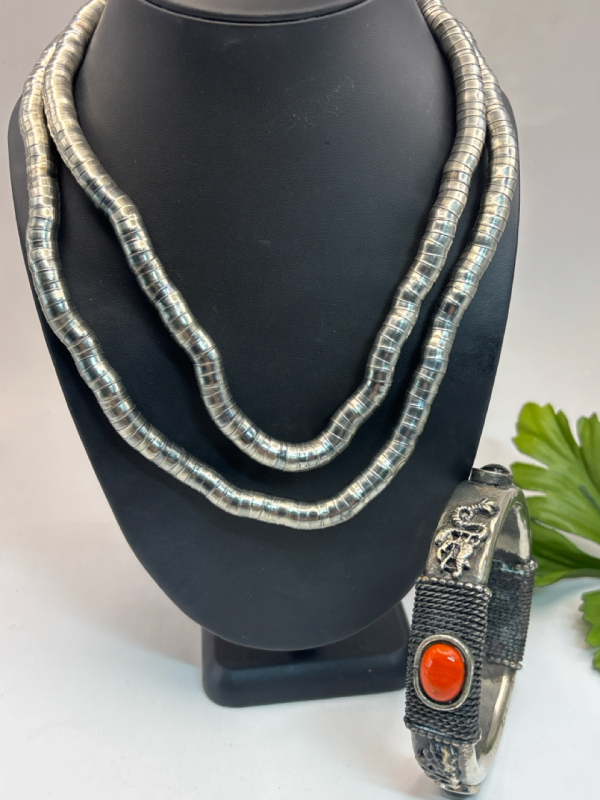 Snake Wrap Articulated Necklace Old Jingle Dragon Bangle