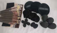 New | 20+ Makeup Brush & Blender Lot w/ 4pck of Headbands