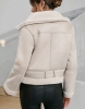 New sz Large Women's Faux Suede Shearling Aviator Winter Jacket Retails for $97 - 2