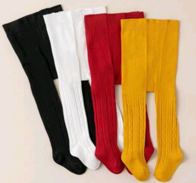 4 New | Pairs Of Size: 6M-12M Kids Knit Over The Calf Socks { Assorted Colurs }