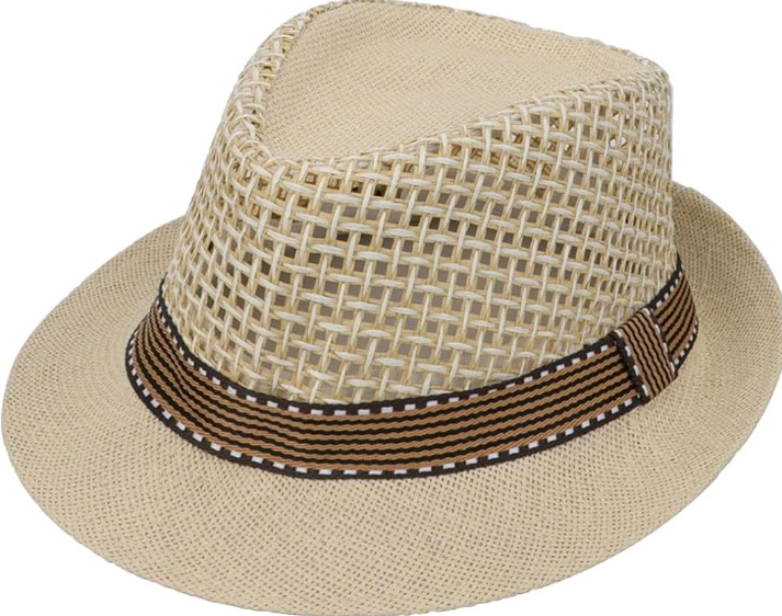 New | Size:58 Mens Straw Fedora Hat