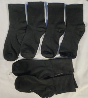6 New | Pairs Of Micro Crew Socks Black