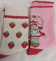 2 New | Strawberry Shortcake Socks w/ Original Shortcake Design