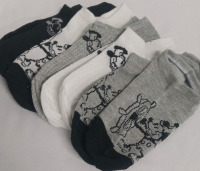 5 New | Woman's Vintage Style Mickey Mouse Ankle Socks