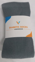 New | Size 5-9 Womens or 6-8 Mens Diabetic Compression Socks Color Gray