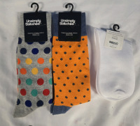 New | 3 Pairs Size:US 8-13 & Unisex Unsimply Stitched & More Assorted Themed Socks