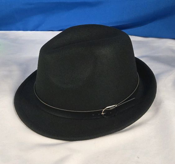New | Unisex Felt Fedora W/ Leather Like Accent