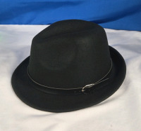 New | Unisex Felt Fedora W/ Leather Like Accent