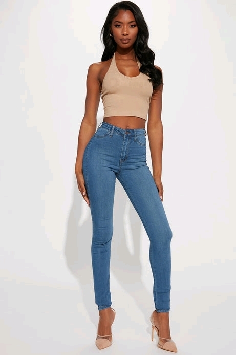 New Size 15 Women's FASHION NOVA Tall Jessica Skinny Jeans : Medium Blue Wash