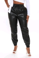 New Size 2XL Women's FASHION NOVA Everybody Looking Faux Leather Joggers : Black