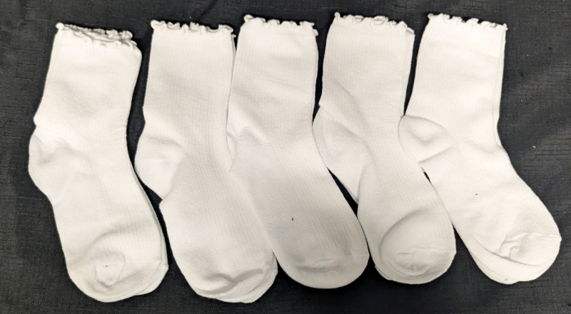 5 New Pairs: Size EU36-39 (5.5-7.5US) Women's - Frilled Top Socks