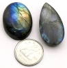 2 Lovely Polished LABRADORITE Cabochons - 2