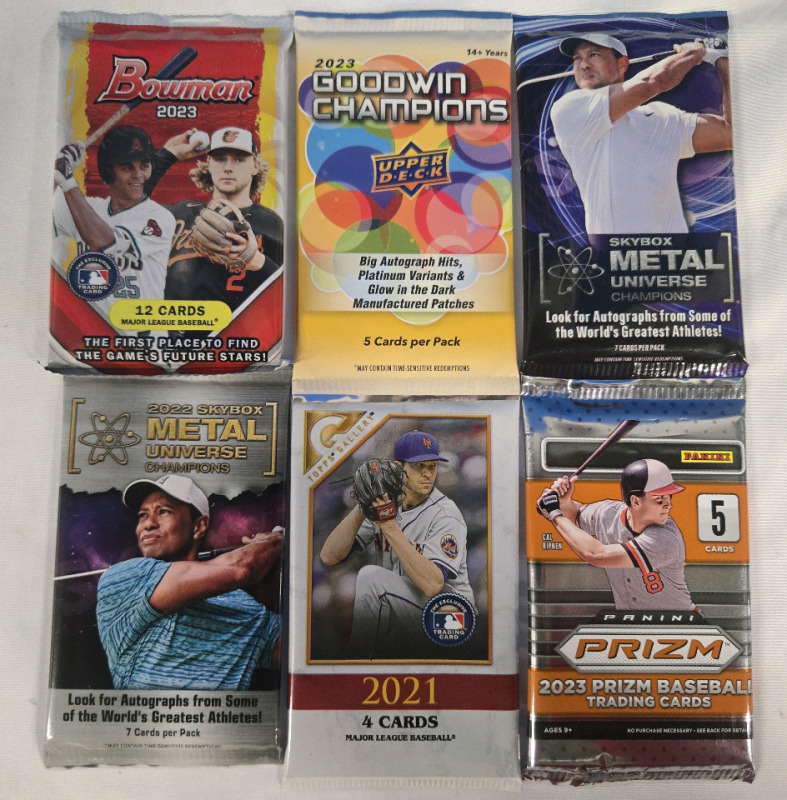 6 New Packs | 2021-2023 MLB Baseball, Upper Deck, Skybox, Panini & More!