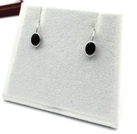 New Sterling Silver Natural Garnet Earring, Retail $350.00. Garnet is the birthstone for January.