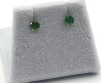 NEW | 14KT Yellow Gold Natural Emerald Earrings, Retail $300.00. Emerald is the birthstone for May.