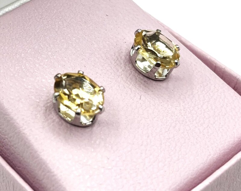 New | Sterling Silver Natural Citrine Quartz (3.5ct) Earring, W/A $435.00. Citrine is the birthstone for November.