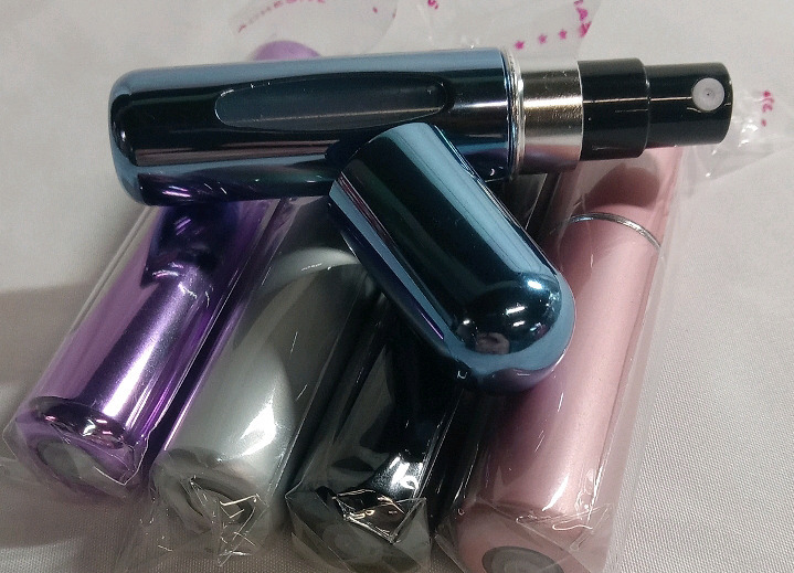 5 New Refillable Travel Purfume Bottles | Measures 3"