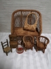 Doll Furniture and Wicker Plant Holder