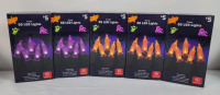 New - Five (5) Boxes Indoor/Outdoor Purple & Orange LED String Lights . 50 Lights Per Box