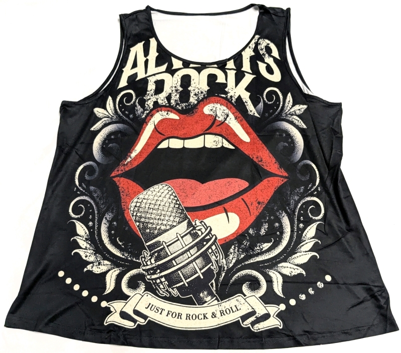 New Size 3XL Just for Rock & Roll Graphic Tank Top