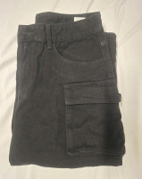 New | Large Womens Black Jeans W/ 6 Front Pockets