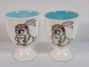 Vintage Japan Bunny Egg Cups , Set of 6 . No chips or cracks . Minor flea bites on one cup - 3