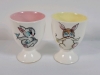 Vintage Japan Bunny Egg Cups , Set of 6 . No chips or cracks . Minor flea bites on one cup - 4