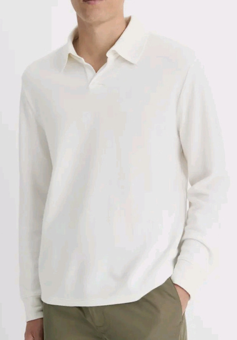 New sz Large Men's Cali Collared Sweater - Ivory